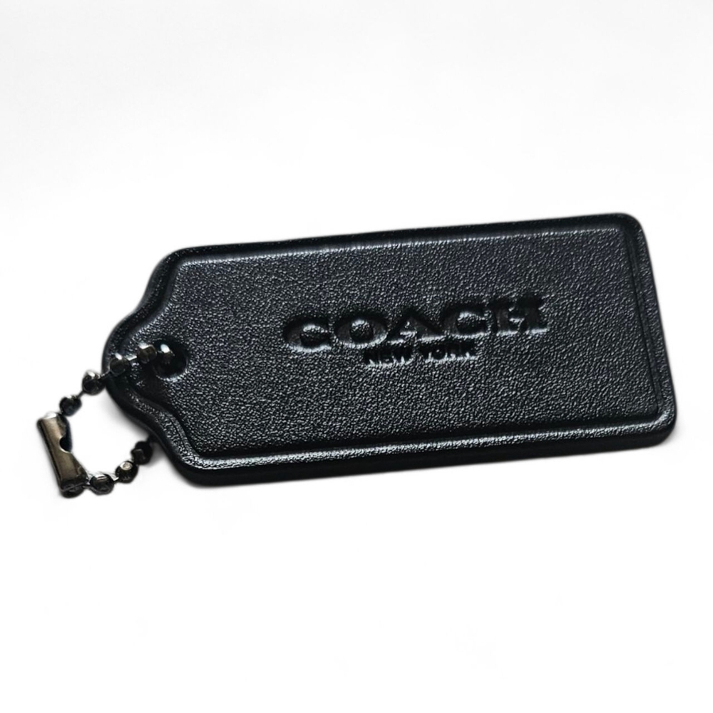 Coach Midnight Black Leather Tag